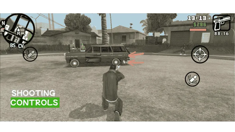 SHOOTING CONTROLS IN GTA SAN ANDREAS MOD APK